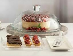 32cm Retro Vintage Glass Cake Stand