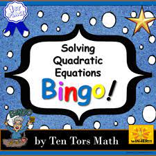 Solving Quadratic Equations Activity