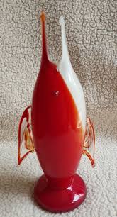 Cased Glass Fish Vase