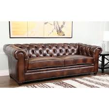 Abbyson Arcadian Top Grain Leather Sofa In Brown