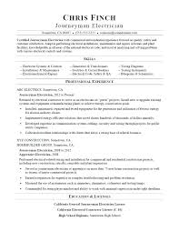 Examples Of Electrician Resumes Journeyman Electrician Resume Sample