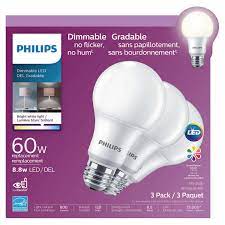 Available in standard dimmable led and dimmable led with a warm glow effect. Philips Led 60w A19 Bright White Dimmable Walmart Canada
