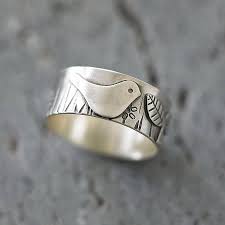 bird in the garden silver ring by shere