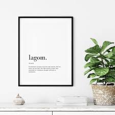 lagom wall print printable typography