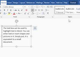 how to insert text box in word with