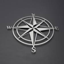 3d Compass Metal Wall Art Nautical Rose