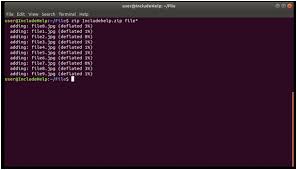 zip files on command line in linux