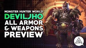 Monster Hunter World | All Deviljho Armor, Weapons & Palico Gear - YouTube