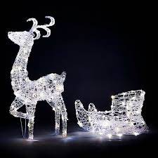 Acrylic Reindeer Sleigh Outdoor Light