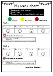 Work And Behaviour Chart For Young Learners