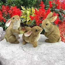 Bunny Den Garden Rabbit Statue Set