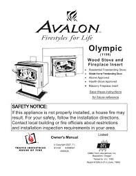 Olympic 1190 Owner S Manual Avalon