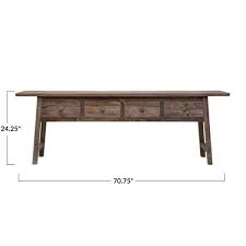 Natural Rectangle Wood Console Table