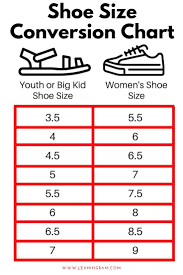 convert youth to women s shoe sizes