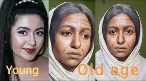 old age makeup or aging skin makeup