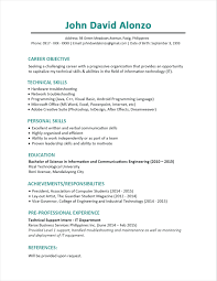 Resume Template For Students First Job