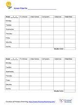 Screen Time Tracking Chart Morning Routine Chart Bedtime