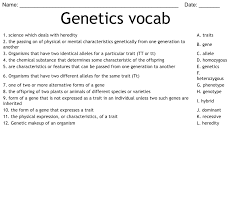 genetics vocab worksheet wordmint