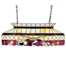 Red Pool Table Light Decor For Game Room Stained Glass Lighting