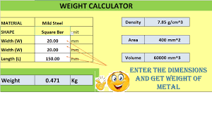 excel template weight calculator of metal