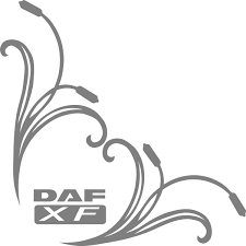 daf xf truck cab window stickers pair