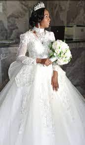 elegant white wedding dress hadah