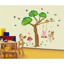 Tree With Cartoon Animals Wall Sticker