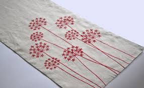 Linen Table Runner Embroidered Table