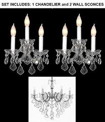 Set Of 3 1 Maria Theresa Crystal Chandelier Lighting H 30 W 22 And Gallery Chandeliers