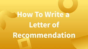 writing a letter of recommendation in