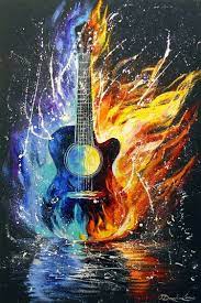 bass guitar painting by olha darchuk