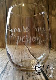 Stemless Wine Glass Etched
