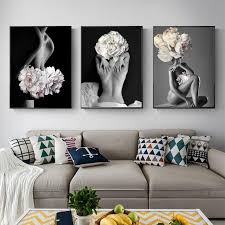 Abstract Flower Woman Canvas Wall Art