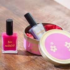 personalised nail polishes in ditsy tin