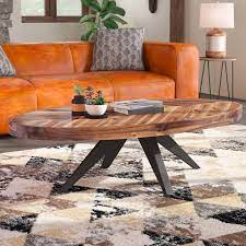 Rustic Oval Coffee Table Oblong Wood