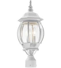 Frontenac 3 Light 21 Inch White Outdoor Post Top Lantern Light Accessories Lantern Post Post Lights
