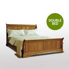 Solid Oak Sleigh Bed Loire French