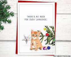 3,000+ vectors, stock photos & psd files. Funny Cat Christmas Card For Cat Lovers Funny Holiday Card Greymount Paper Press