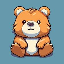 cute vector cartoon grizzly bear