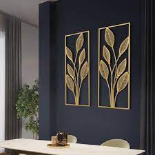 Gold Nordic Leaf Metal Wall Art Hanging