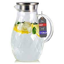 borosilicate glass pitcher with lid