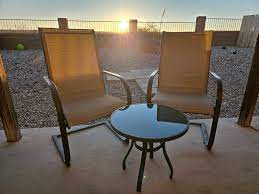 Patio Set Tinted Glass Table For