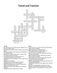 travel and tourism crossword puzzle
