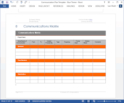 communication plan template ms office
