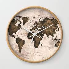 coffee world map wall clock by vanessa