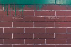 Close Up View Of Red Brick Wall With