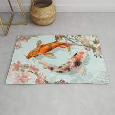two anese koi fish rug by