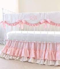 monogrammed crib bedding girl solid