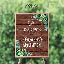 Graduation Welcome Sign Rustic