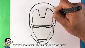 how to draw iron man helmet step by